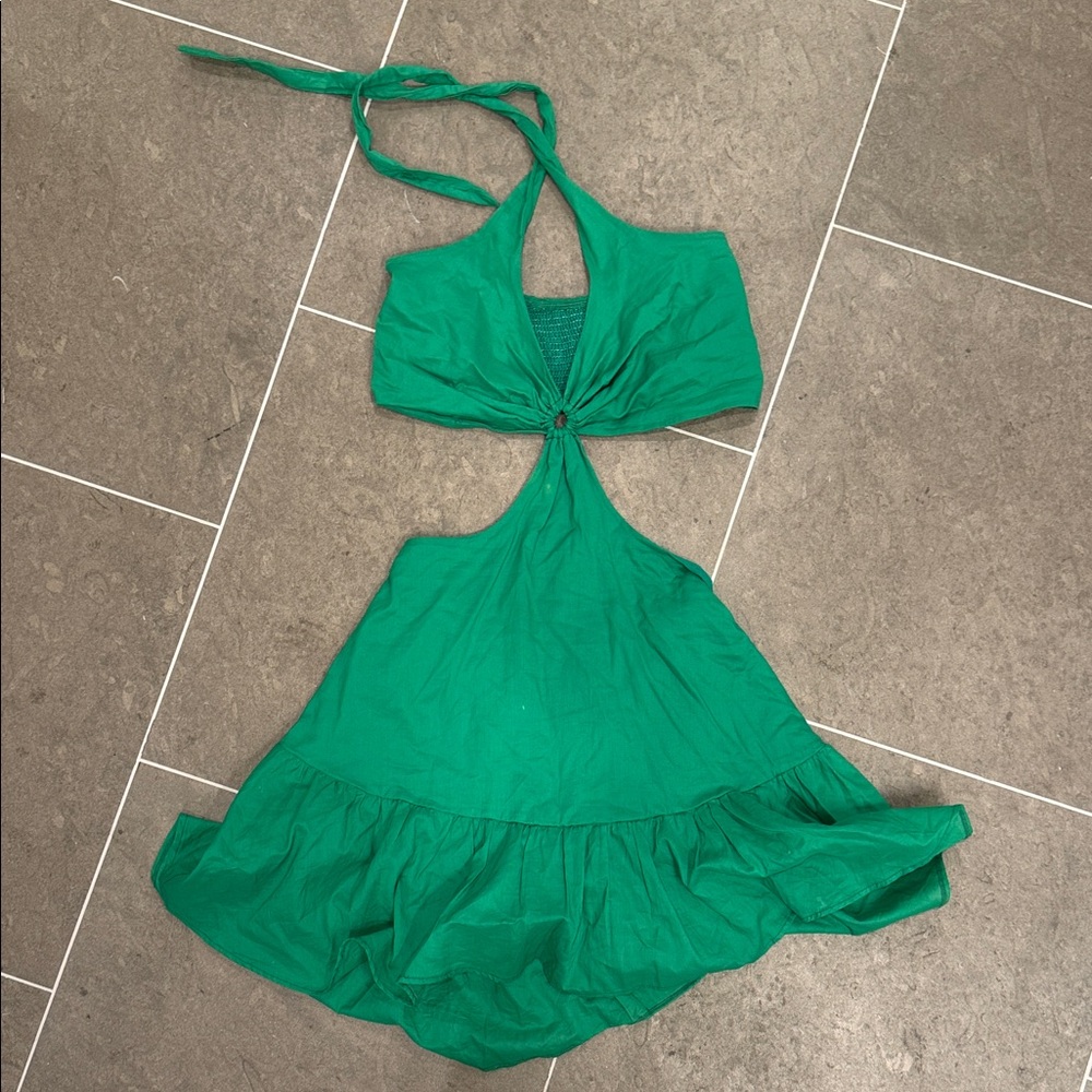 PEIXOTO Green Halter Dress (M)